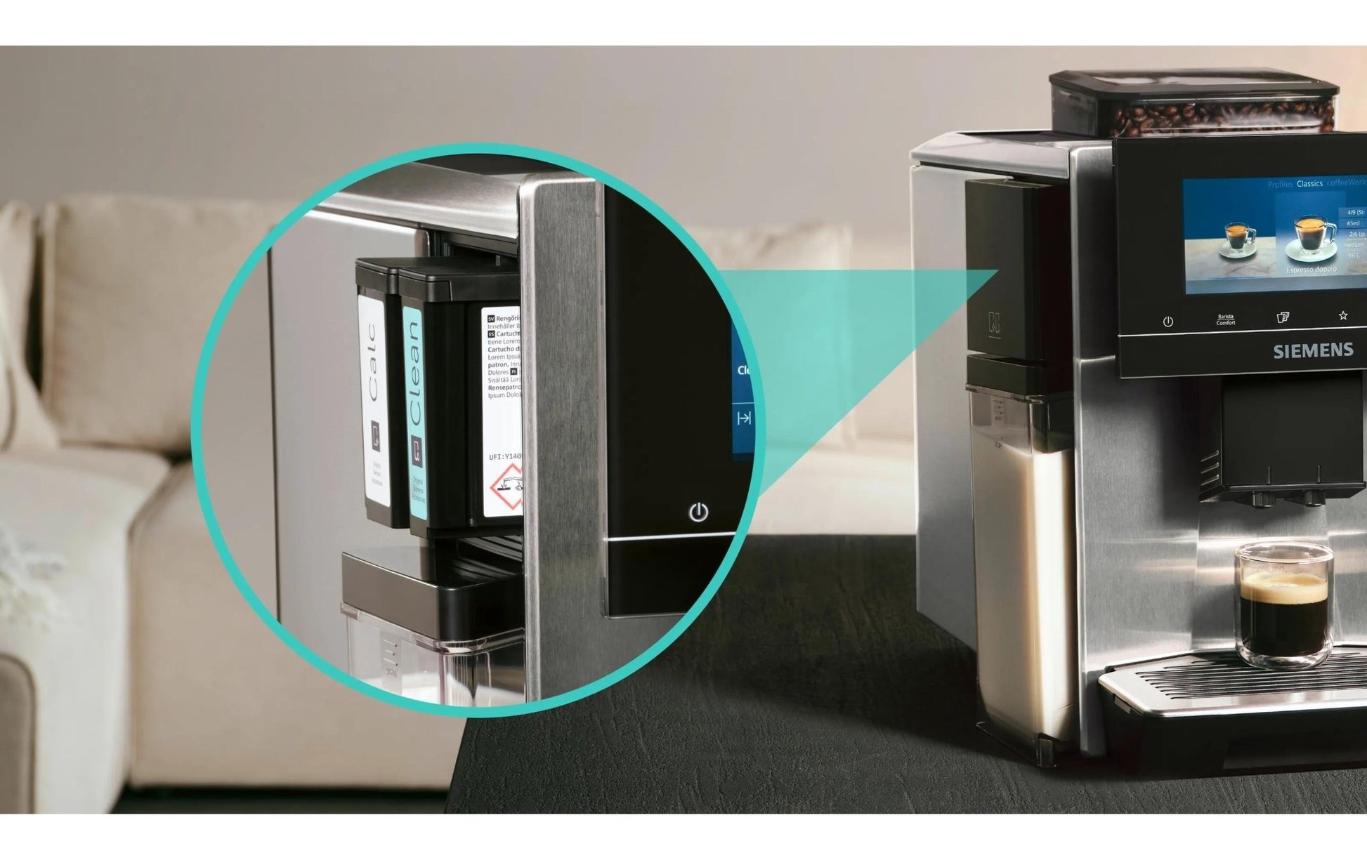 Kaffeevollautomat EQ900 plus TQ903DZ3 Edelstahl - MEGART