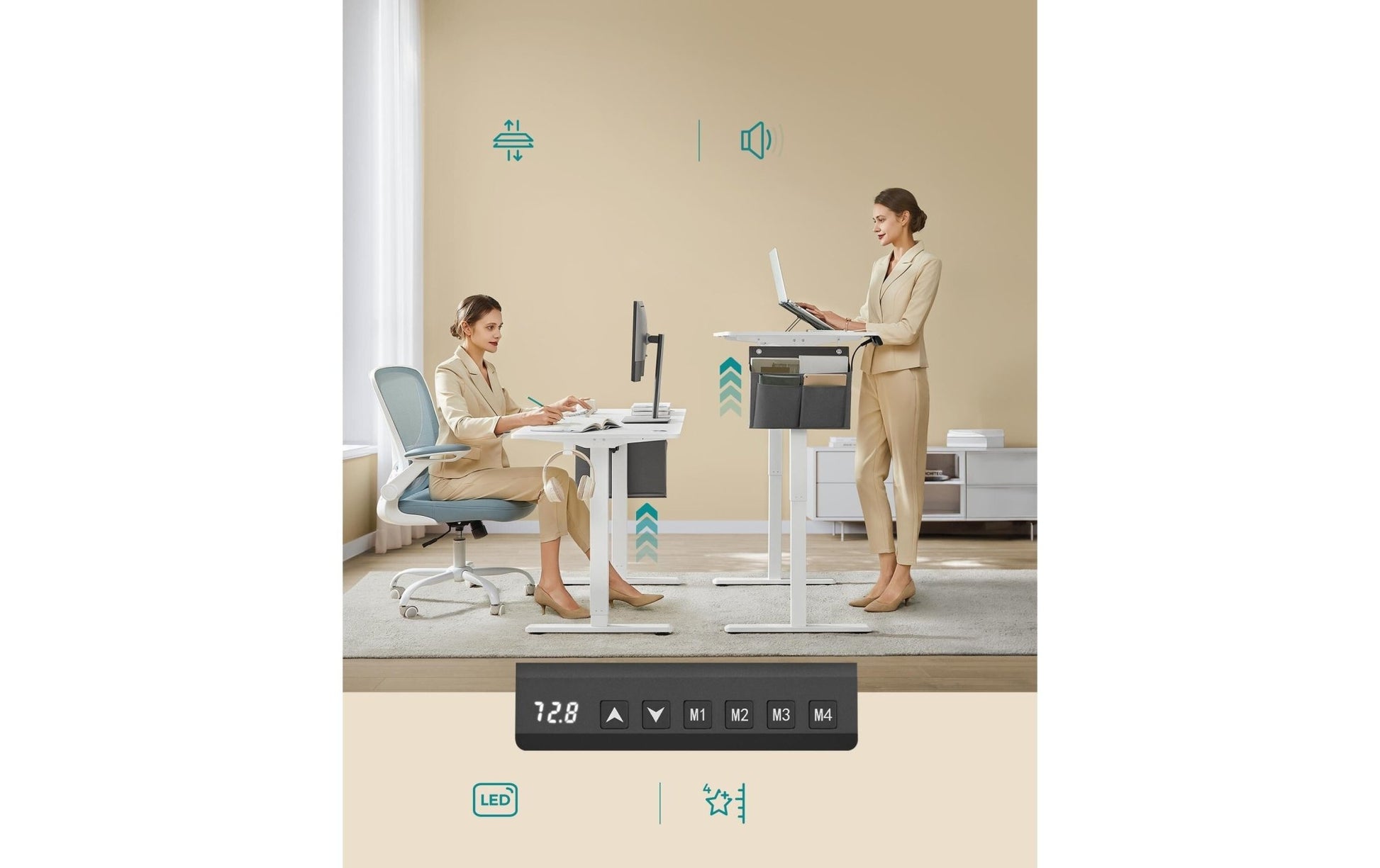 Songmics Stehtisch 140 x 60 cm, höhenverstellbar - MEGART