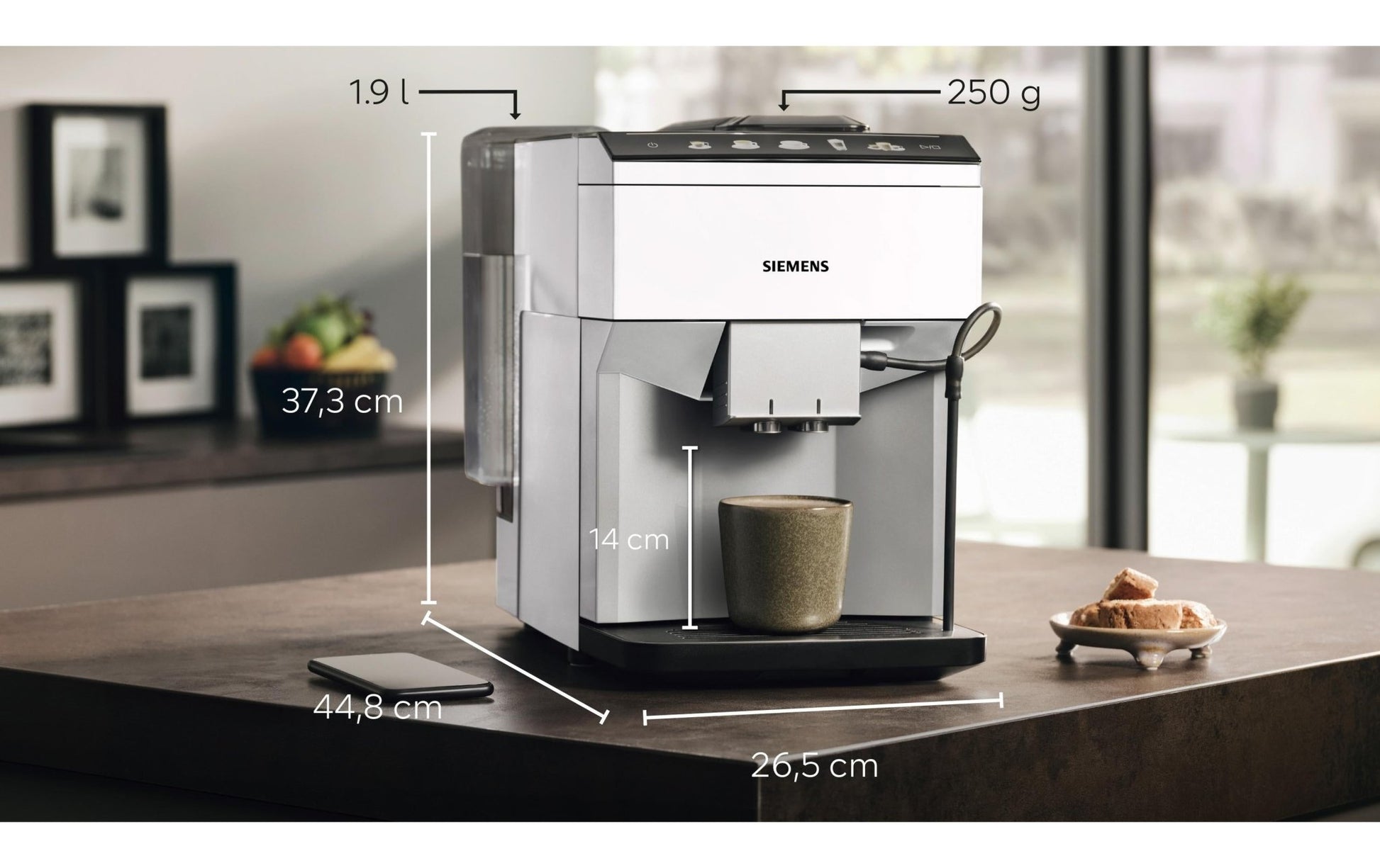 Kaffeevollautomat EQ500 Classic TP515D02 Weiss - MEGART
