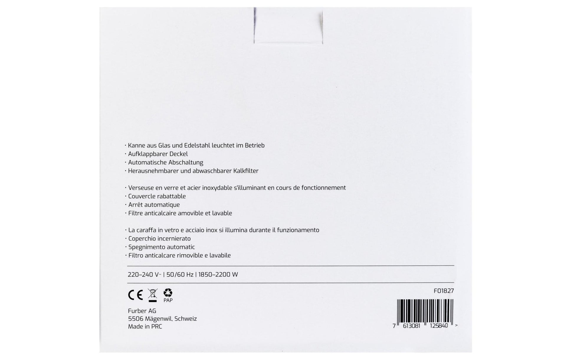 Wasserkocher Vetro 1 l, Silber/Transparent - MEGART