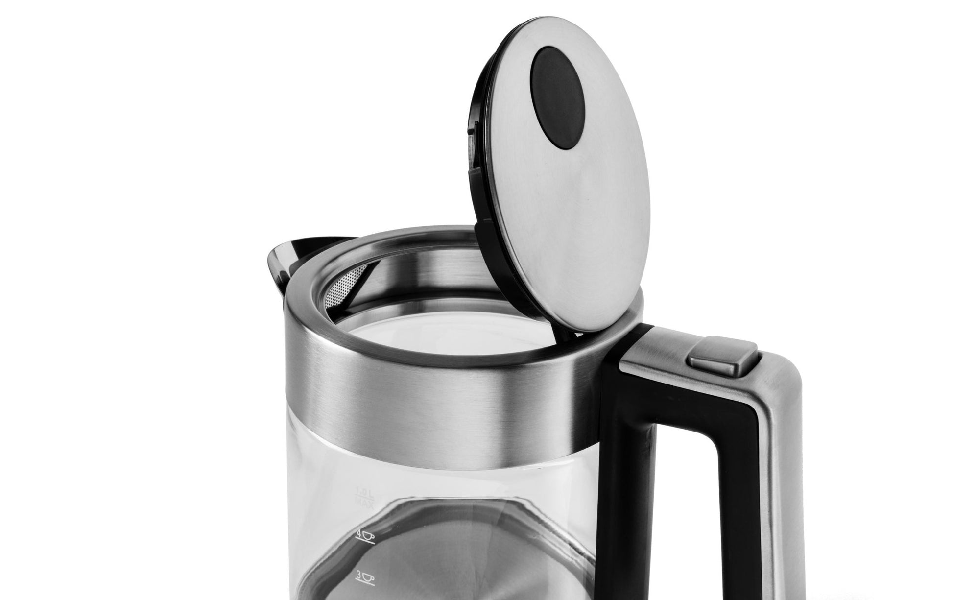 Wasserkocher Vetro 1 l, Silber/Transparent - MEGART