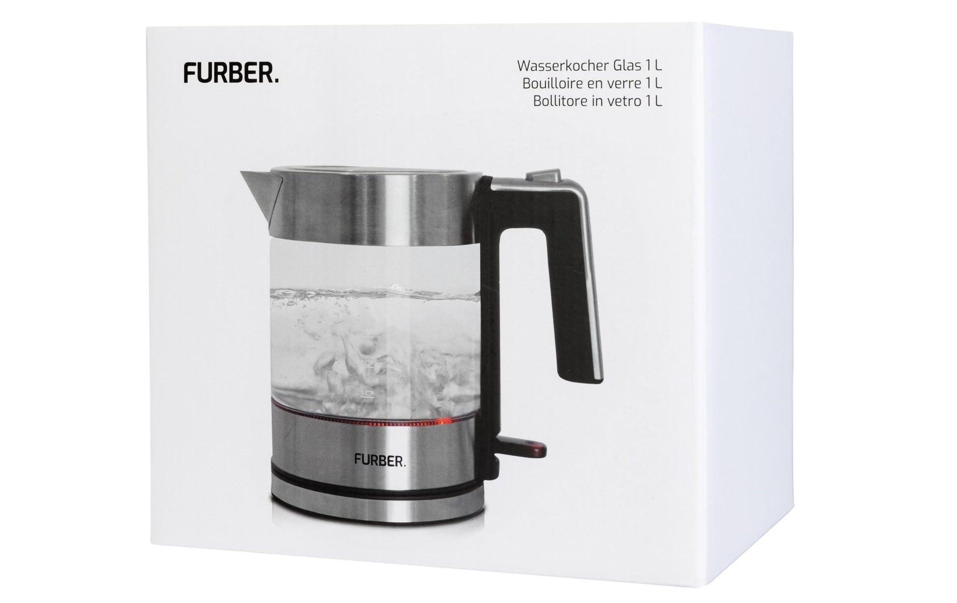 Wasserkocher Vetro 1 l, Silber/Transparent - MEGART