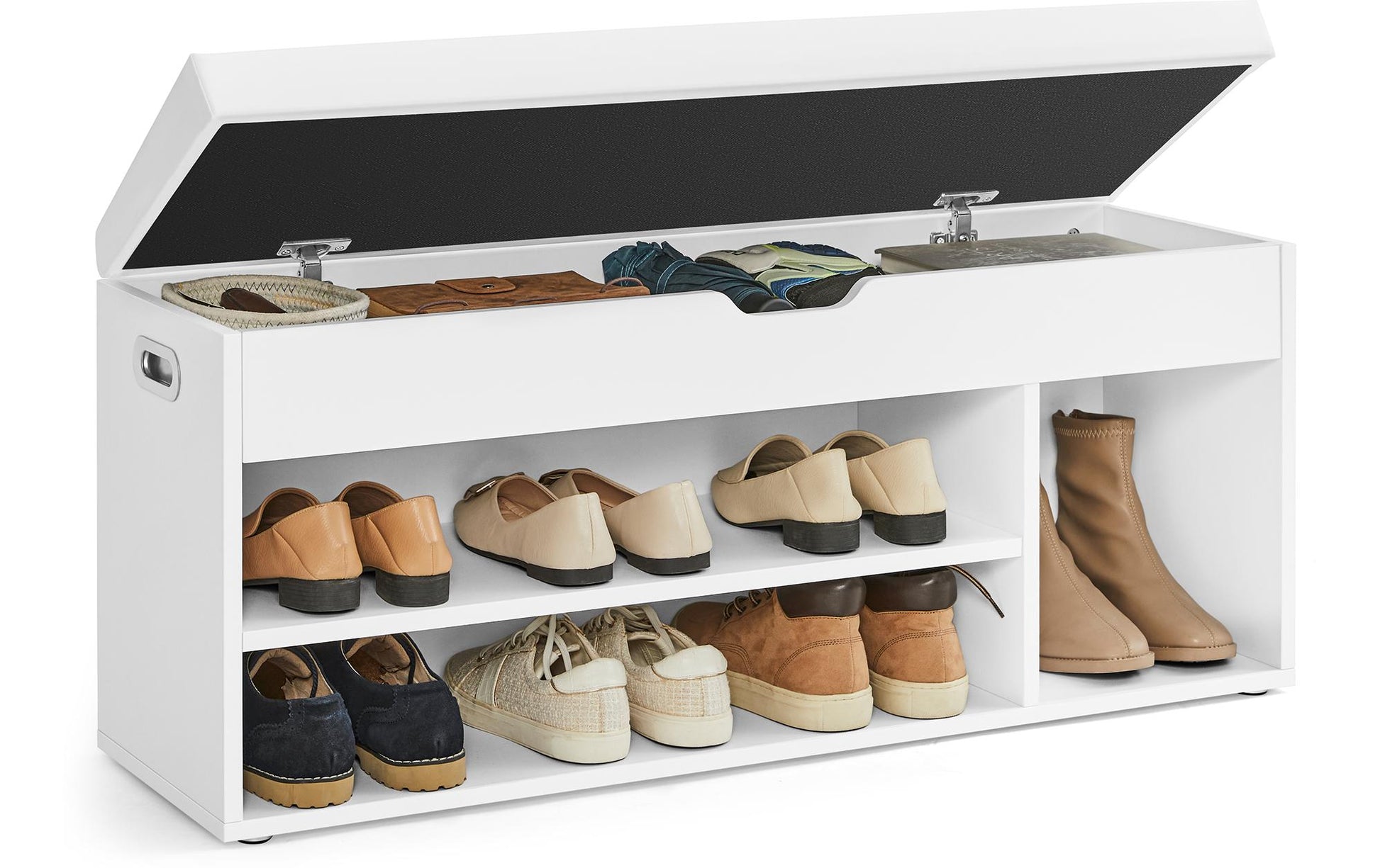 Sitzbank mit Polster 100 x 44 cm, Weiss - MEGART