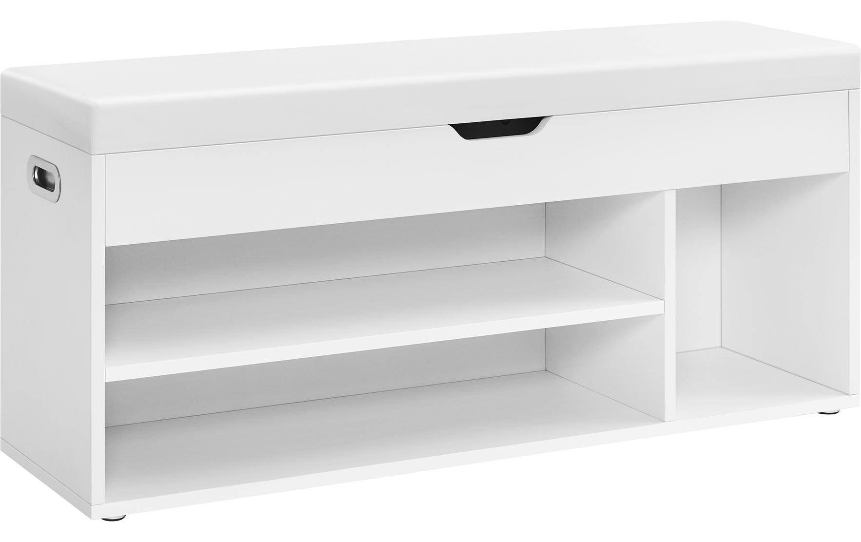 Sitzbank mit Polster 100 x 44 cm, Weiss - MEGART