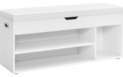 Sitzbank mit Polster 100 x 44 cm, Weiss - MEGART