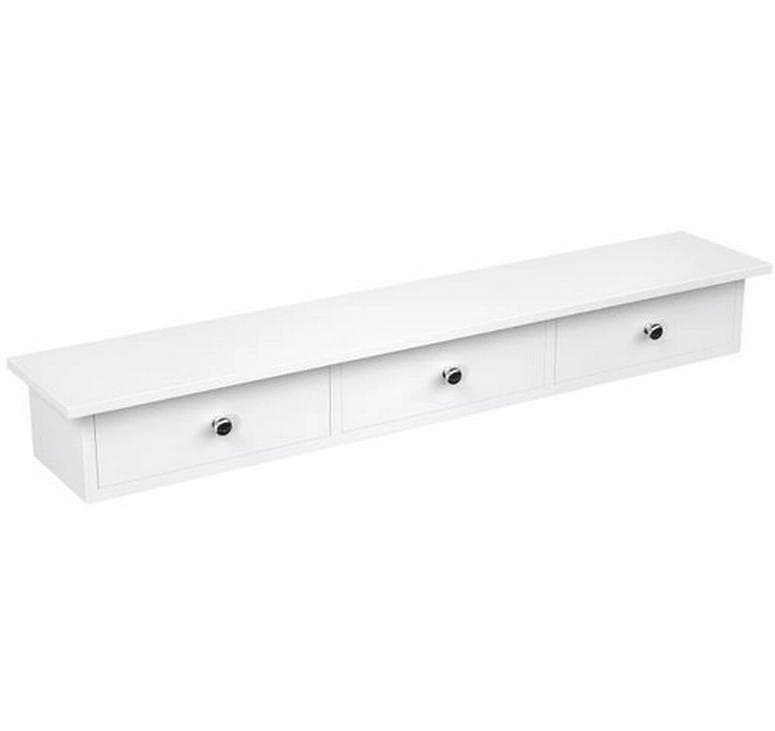 Wandregal mit Schubladen Weiss - MEGART
