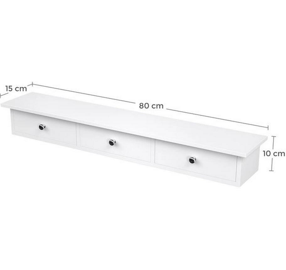 Wandregal mit Schubladen Weiss - MEGART