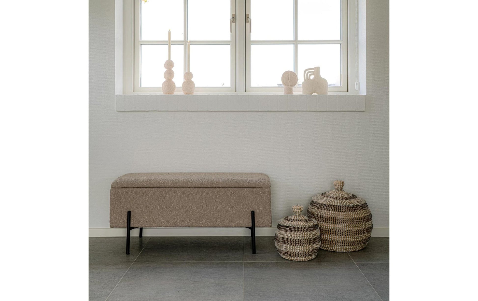 Sitztruhe Watford 36.5 x 95 x 46 cm, Beige - MEGART
