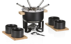 Fleischfondue - Set Gunten 16 Teile, Schwarz - MEGART