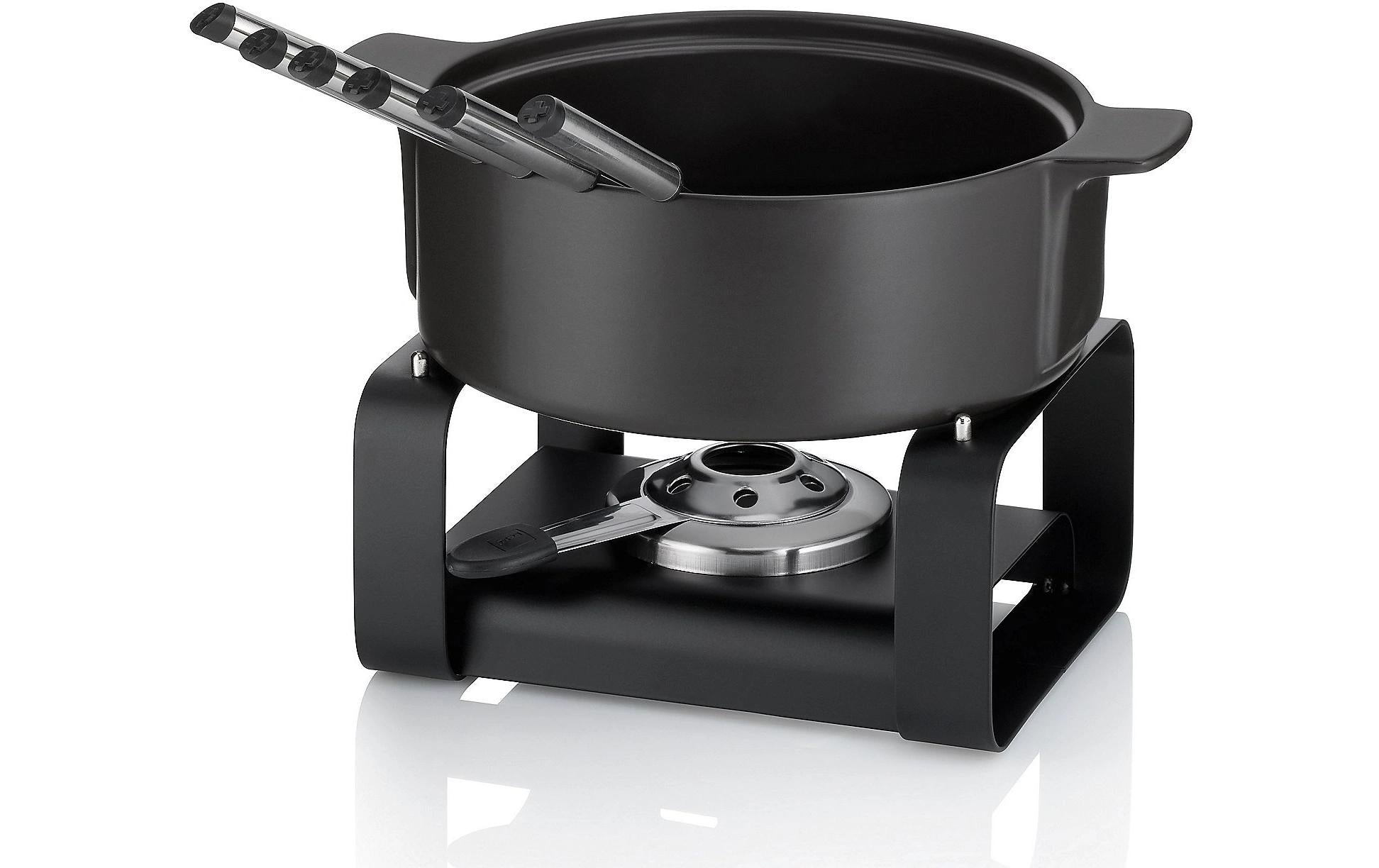 Käsefondue - Set Roman 9 Teile, Schwarz - MEGART