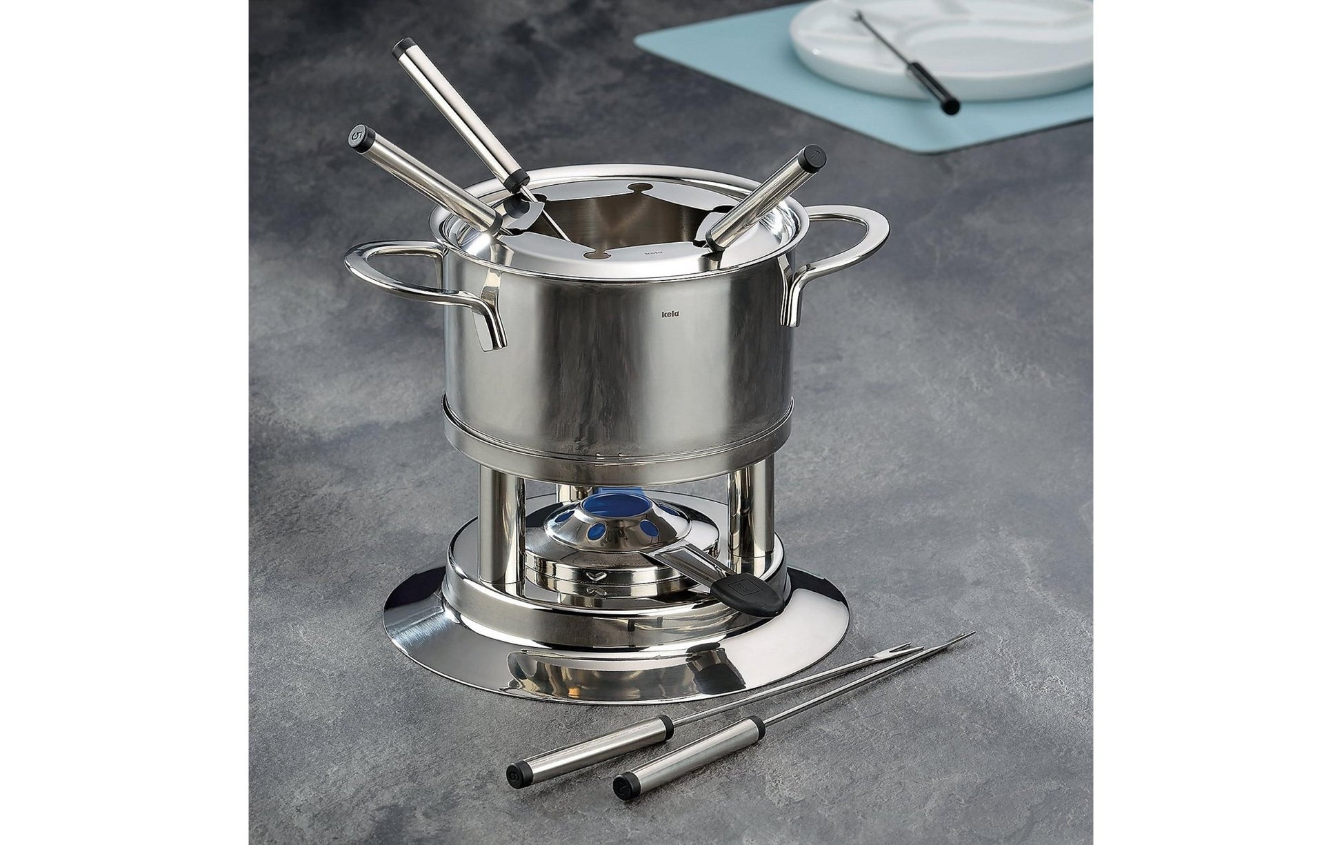 Fleischfondue - Set Cailin 10 Teile, Silber - MEGART