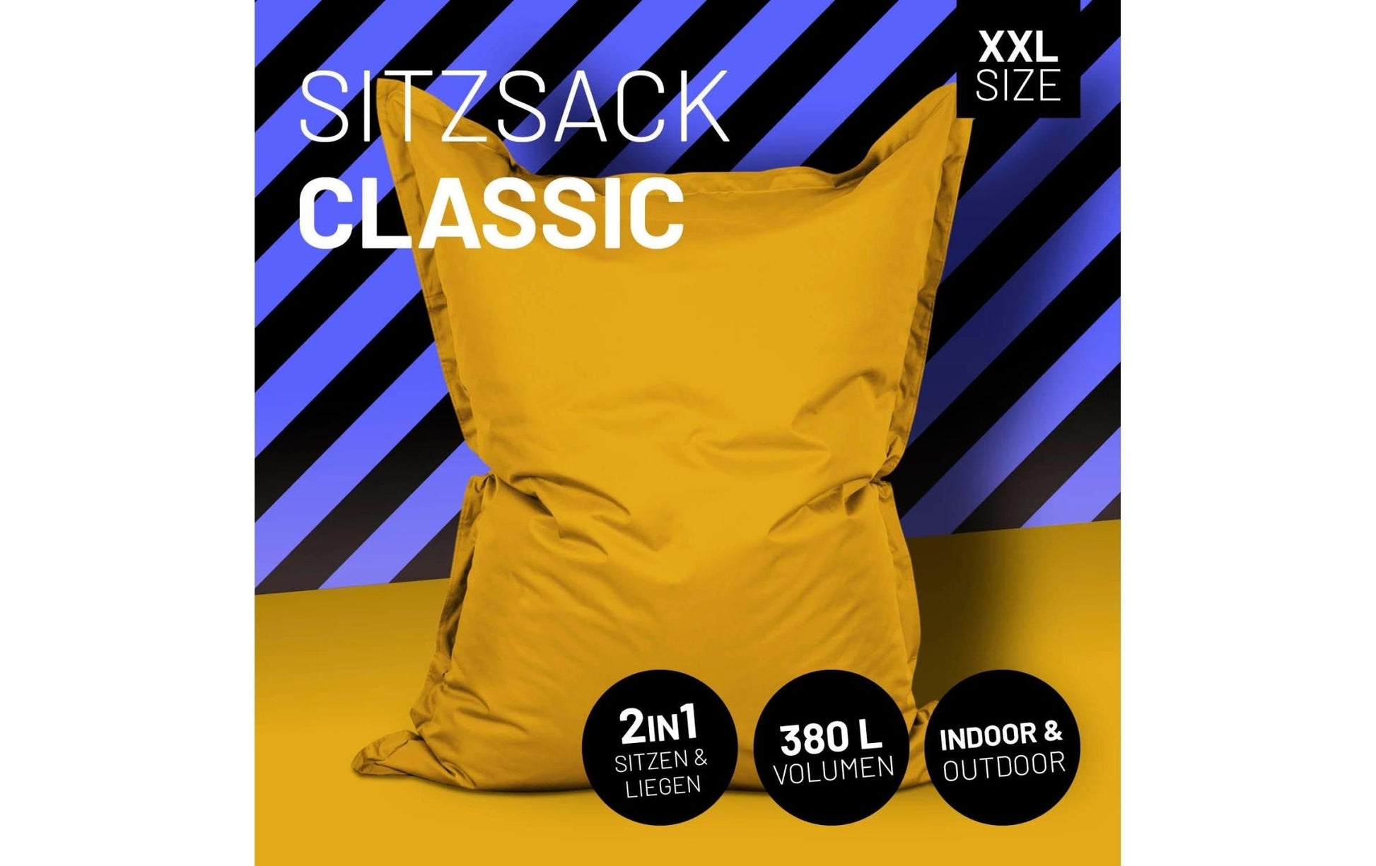 Sitzsack Classic XXL 380 L, Senfgelb - MEGART