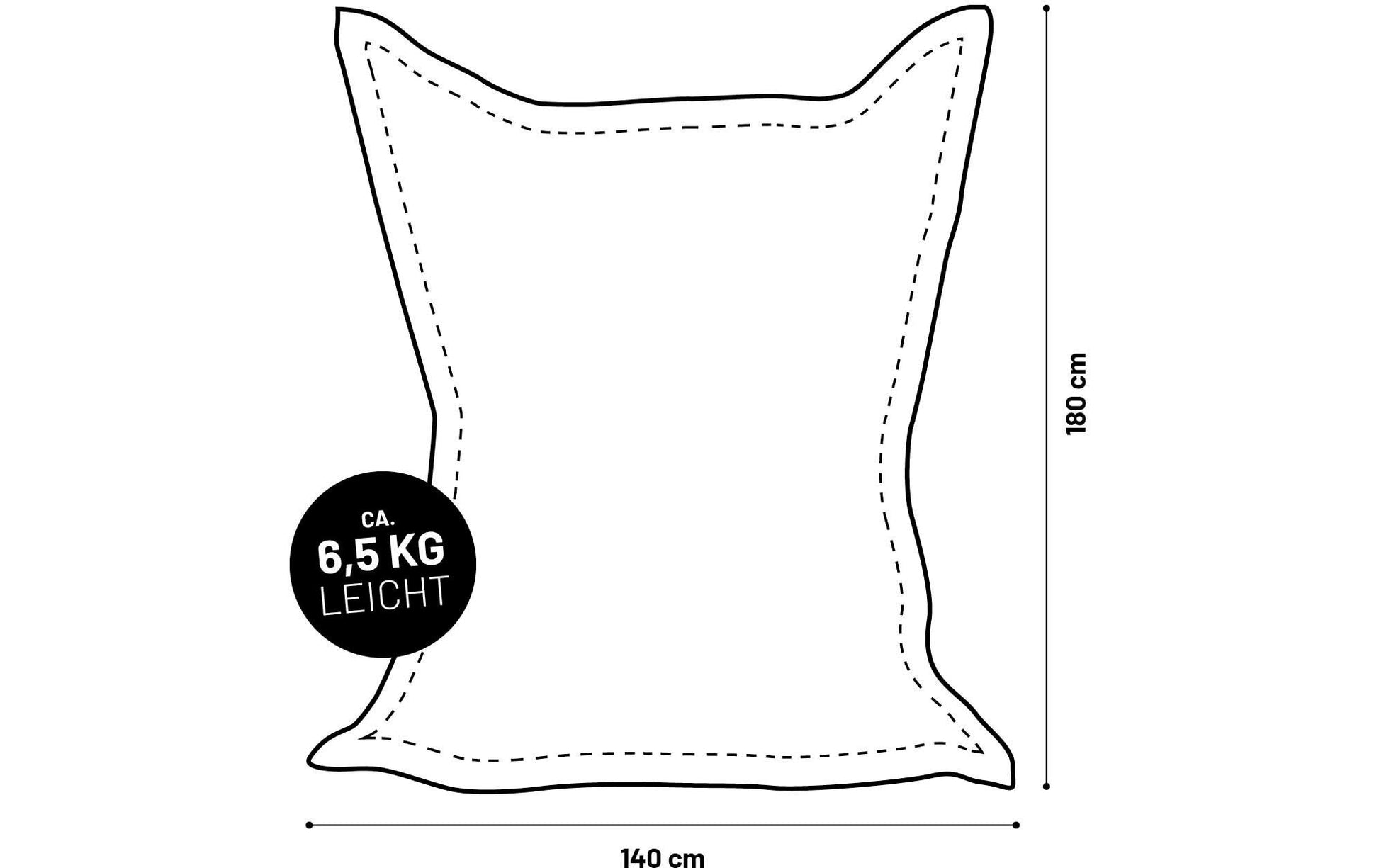 Sitzsack Classic XXL 380 L, Anthrazit - MEGART