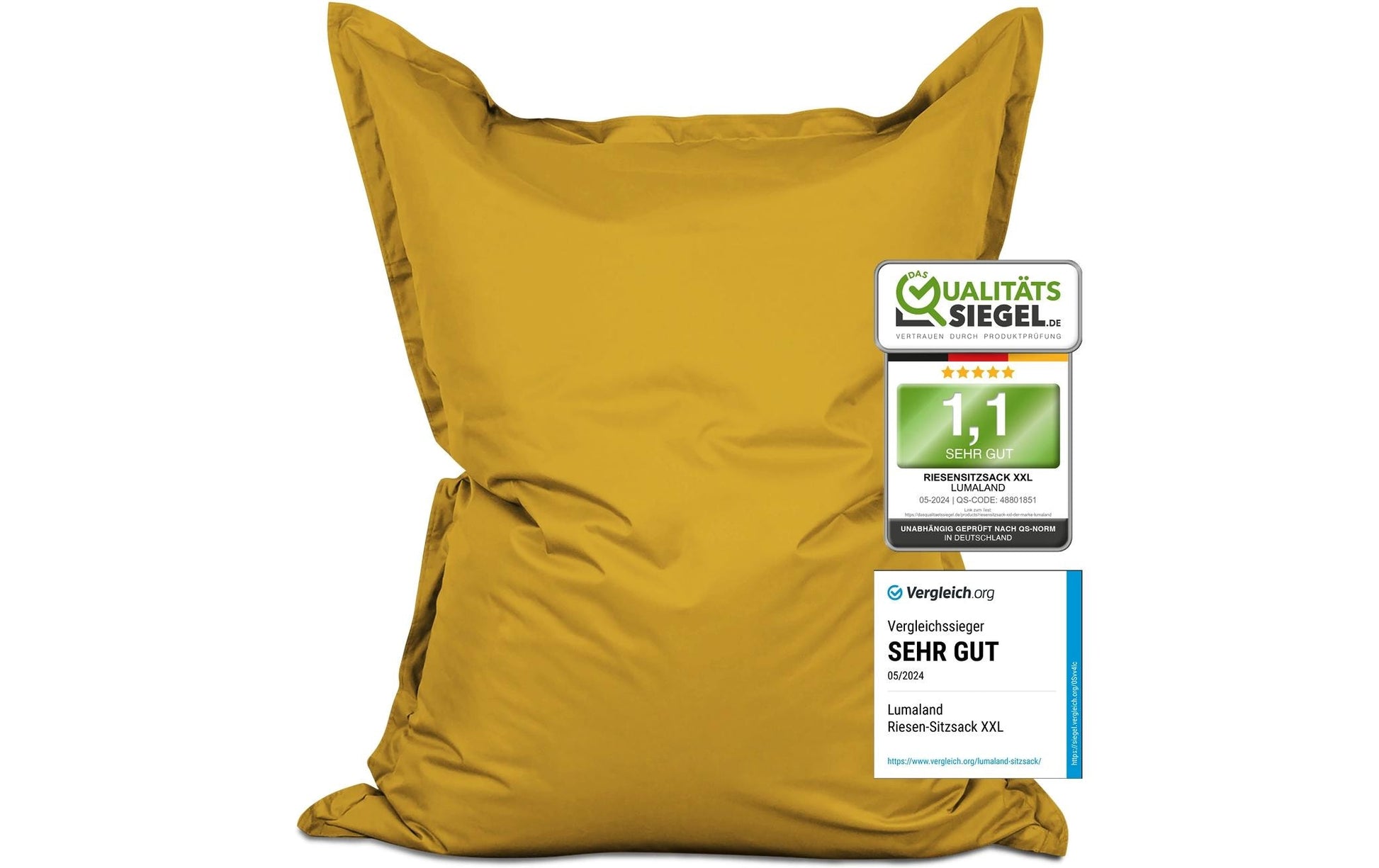Sitzsack Classic XXL 380 L, Senfgelb - MEGART