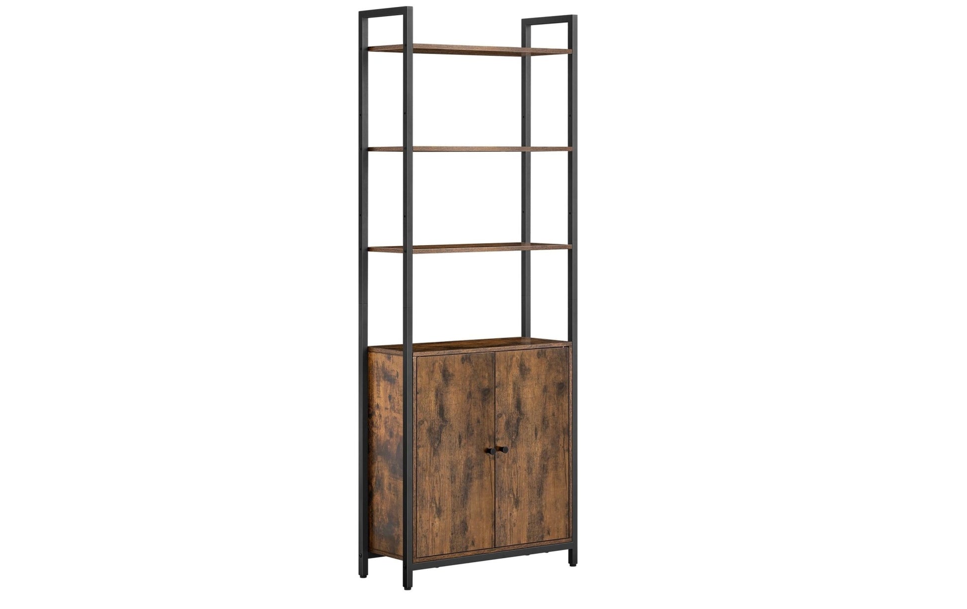 Regal mit 4 Ablagen 60 cm x 159.5 cm, Braun/Schwarz - MEGART