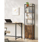 Regal mit 4 Ablagen 40 cm x 159.5 cm, Braun/Schwarz - MEGART