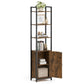 Regal mit 4 Ablagen 40 cm x 159.5 cm, Braun/Schwarz - MEGART