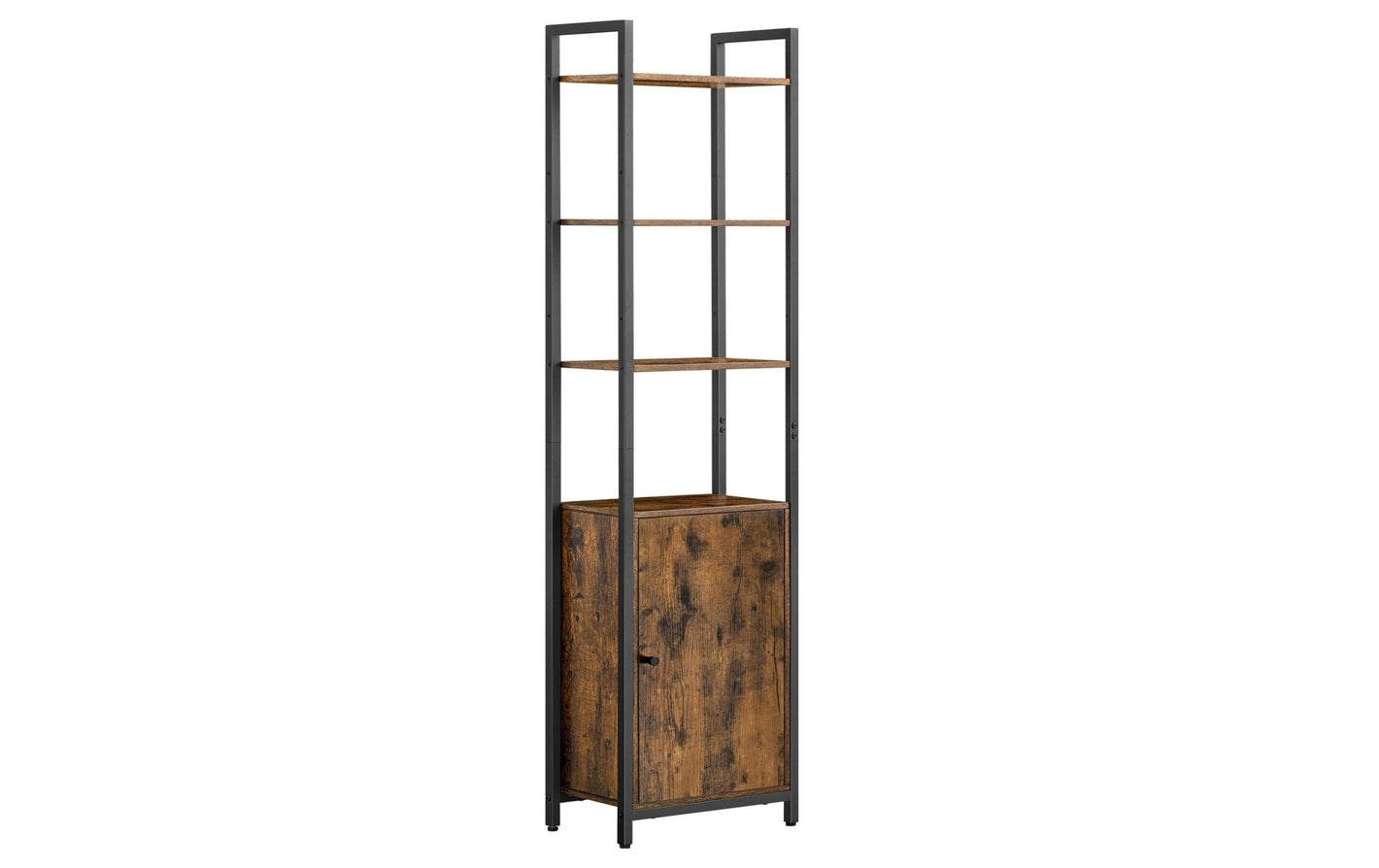 Regal mit 4 Ablagen 40 cm x 159.5 cm, Braun/Schwarz - MEGART