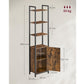 Regal mit 4 Ablagen 40 cm x 159.5 cm, Braun/Schwarz - MEGART