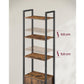 Regal mit 4 Ablagen 40 cm x 159.5 cm, Braun/Schwarz - MEGART