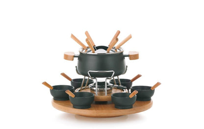 Fleischfondue - Set Natura 23 Teile, Schwarz - MEGART