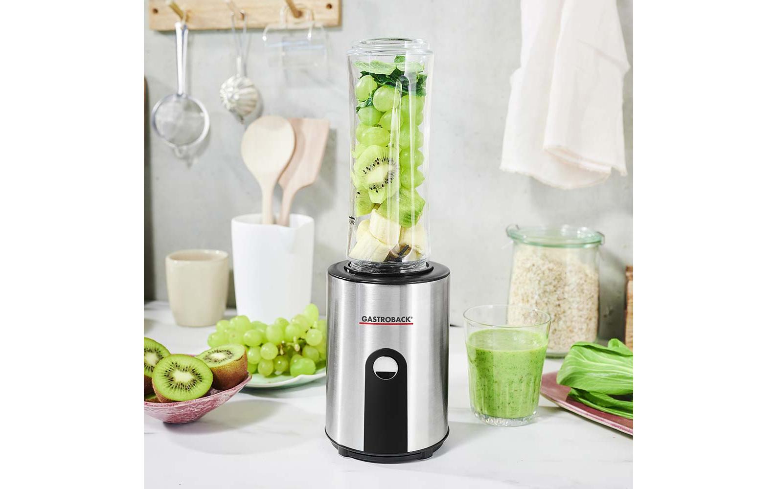 Smoothie Maker Mix & Go Schwarz/Silber - MEGART