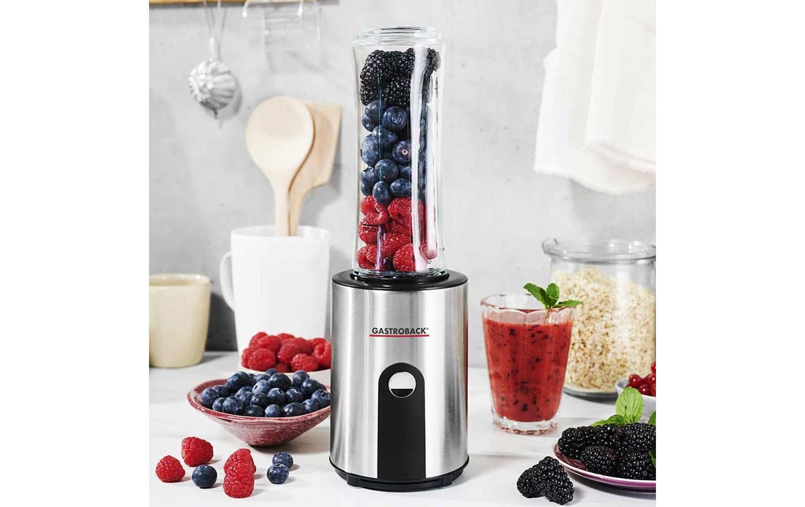 Smoothie Maker Mix & Go Schwarz/Silber - MEGART