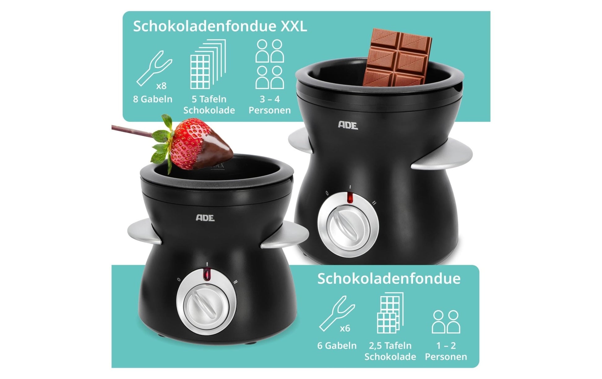 Schokoladenfondue - Set KG2352 10 Teile, Schwarz - MEGART