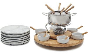 Fondue - Set OHM - FND - 2229 29 Teile, Braun/Silber - MEGART