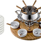 Fondue - Set OHM - FND - 2229 29 Teile, Braun/Silber - MEGART