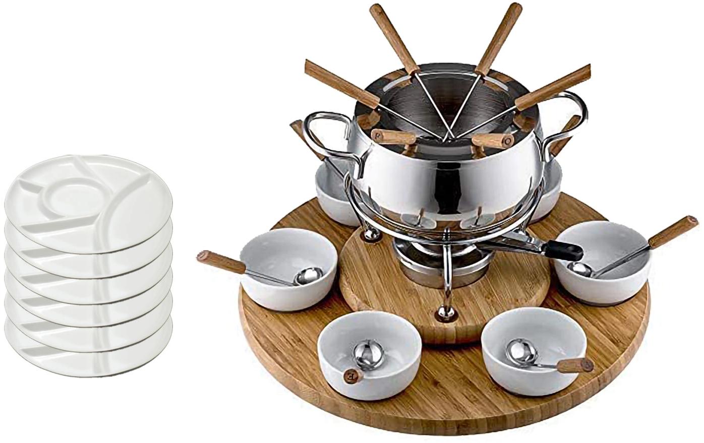 Fondue - Set OHM - FND - 2229 29 Teile, Braun/Silber - MEGART
