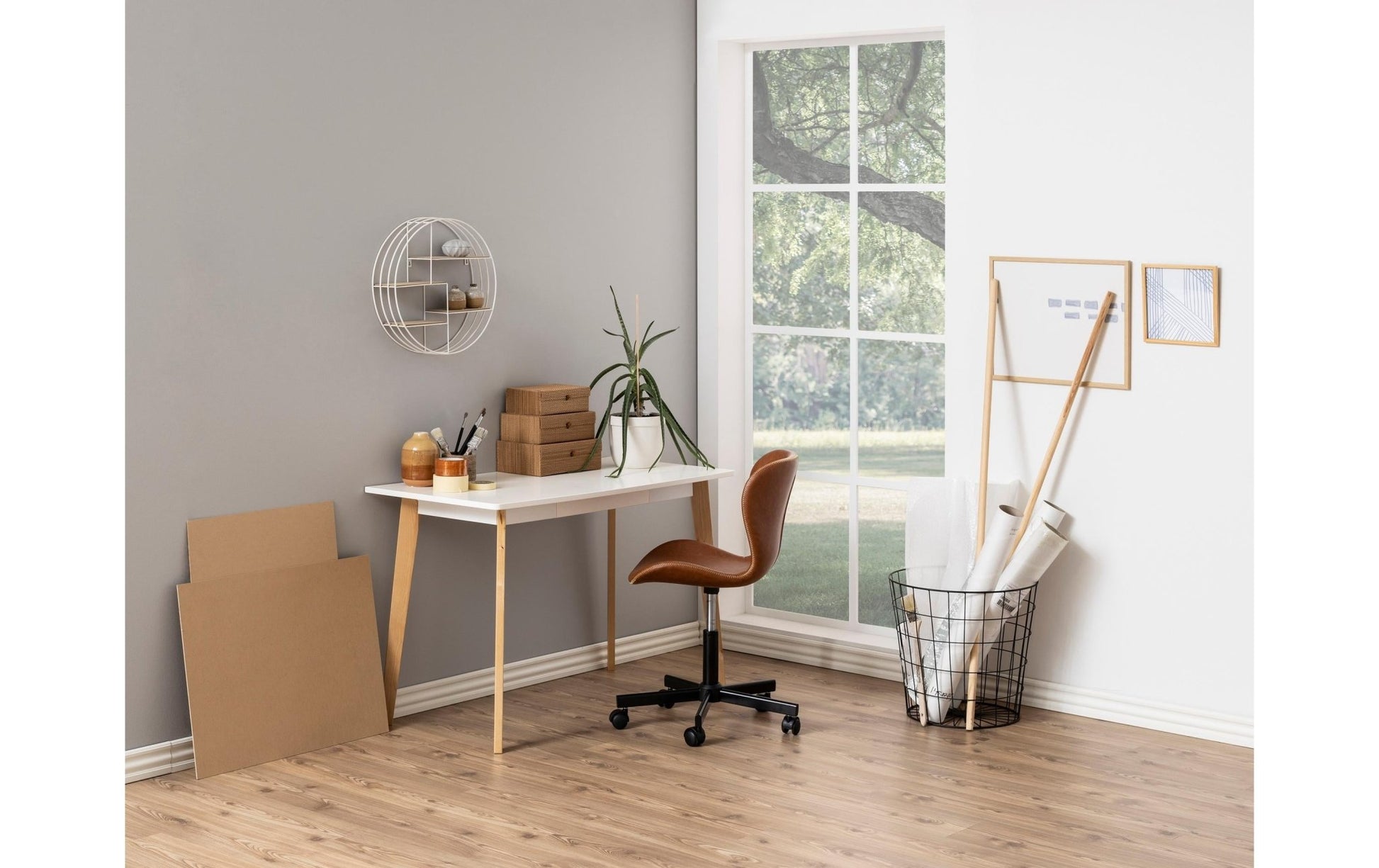 AC Design Bürostuhl Batilda, mit Polsterrücken, Cognac - MEGART