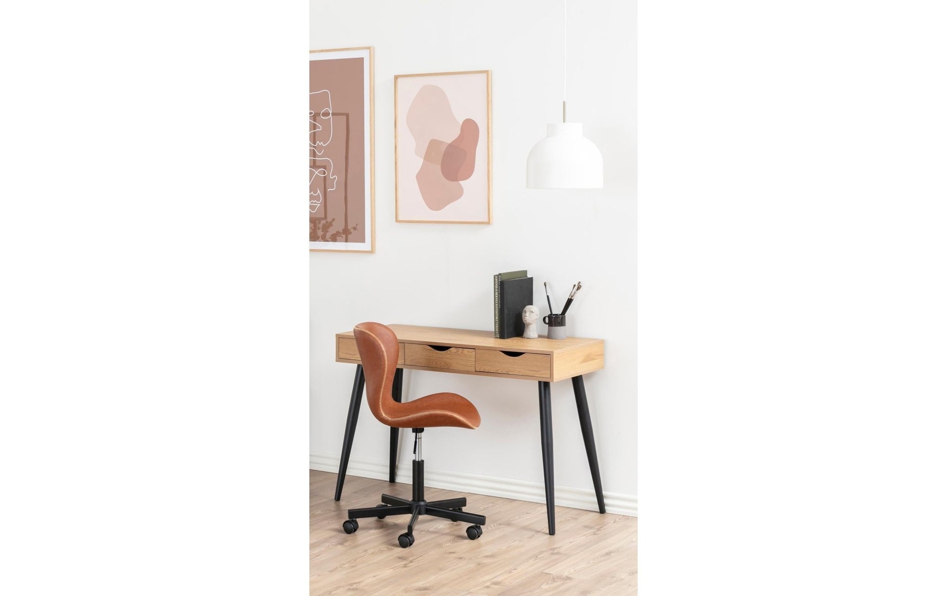 AC Design Bürostuhl Batilda, mit Polsterrücken, Cognac - MEGART
