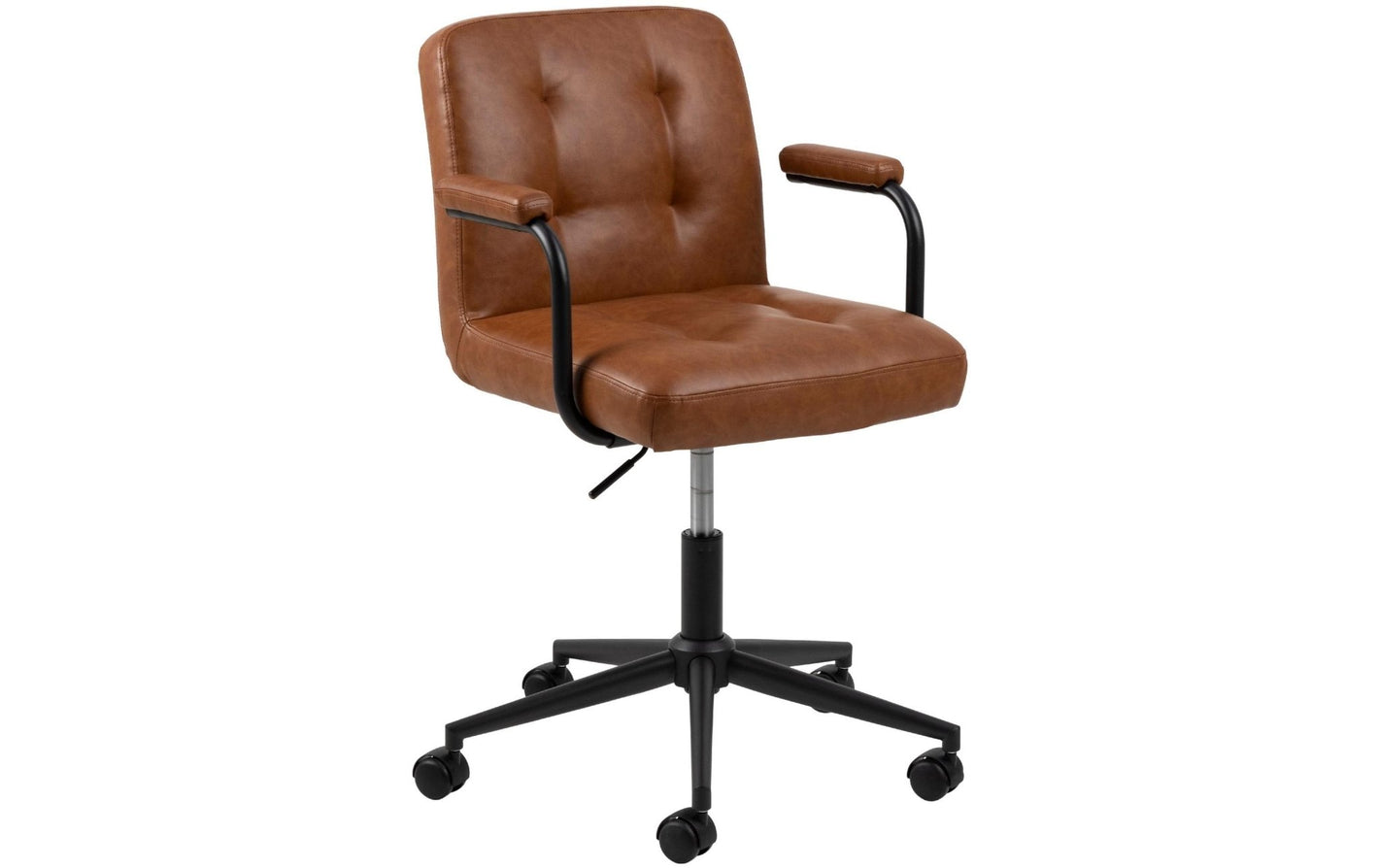 AC Design Bürostuhl Cosmo, mit Polsterrücken und Armlehnen, Cognac - MEGART