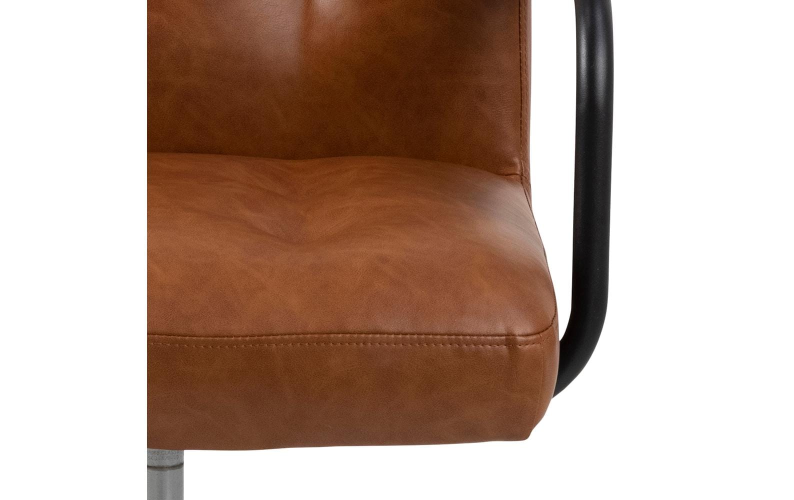 AC Design Bürostuhl Cosmo, mit Polsterrücken und Armlehnen, Cognac - MEGART