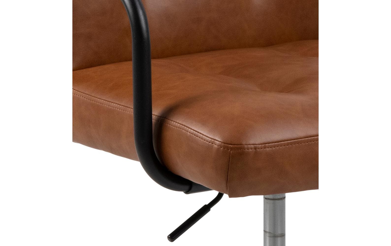 AC Design Bürostuhl Cosmo, mit Polsterrücken und Armlehnen, Cognac - MEGART