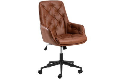 AC Design Bürostuhl Erik, mit Polsterrücken und Armlehnen, Cognac - MEGART