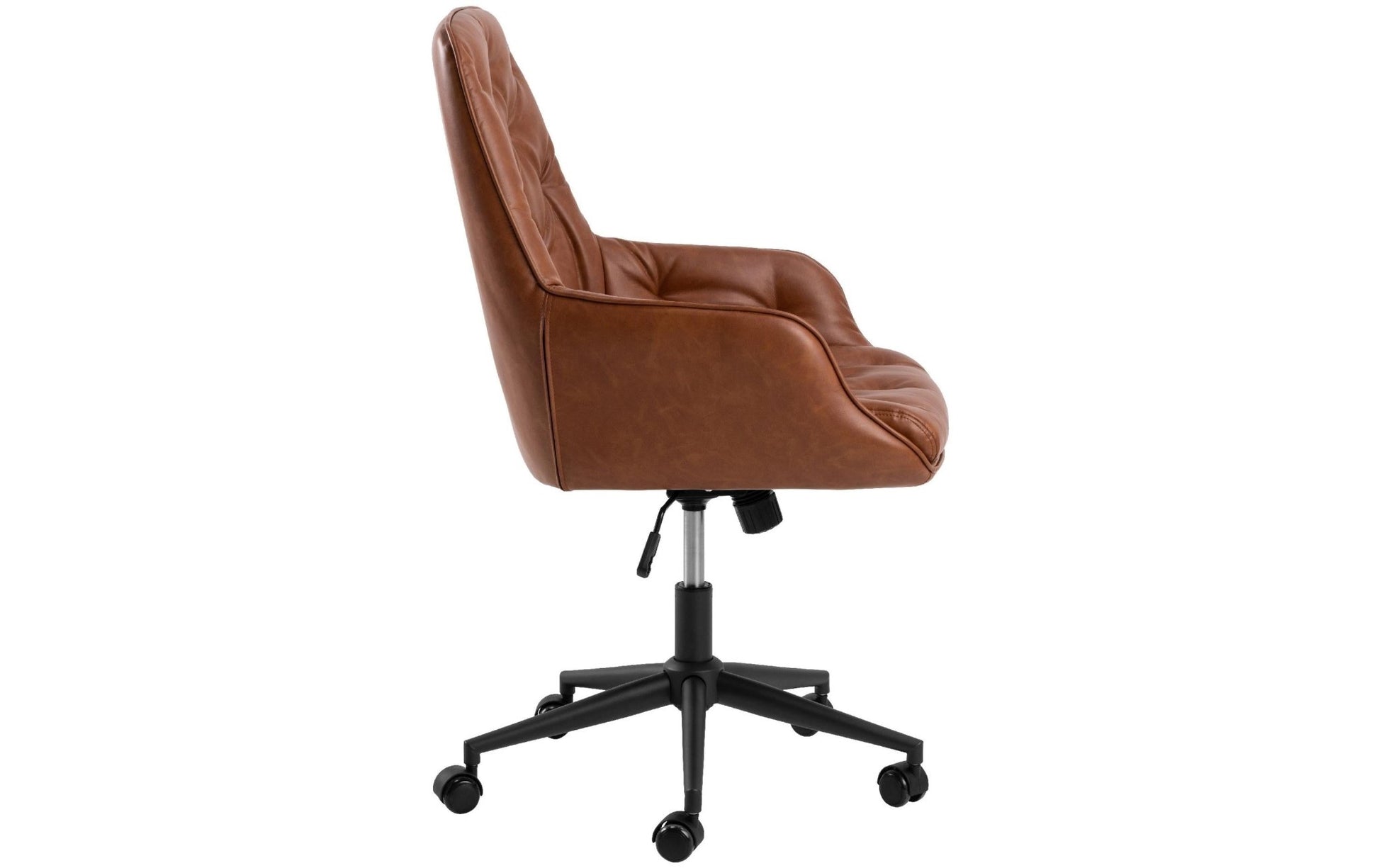 AC Design Bürostuhl Erik, mit Polsterrücken und Armlehnen, Cognac - MEGART
