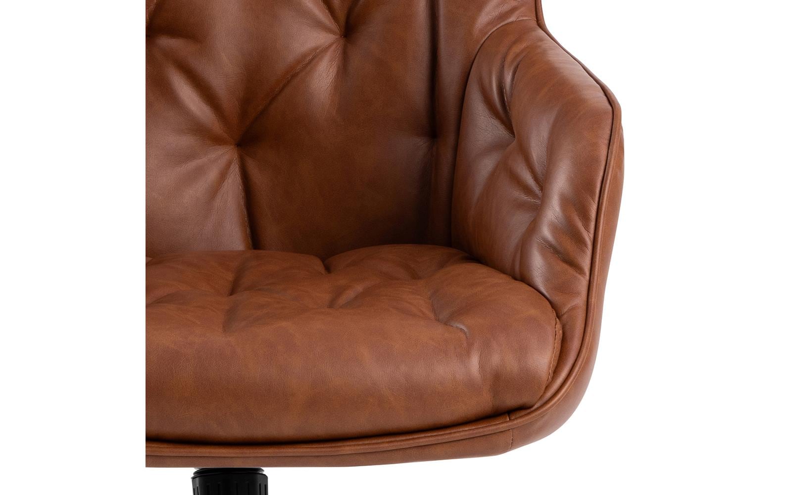 AC Design Bürostuhl Erik, mit Polsterrücken und Armlehnen, Cognac - MEGART