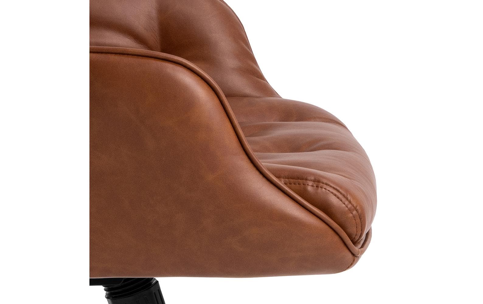 AC Design Bürostuhl Erik, mit Polsterrücken und Armlehnen, Cognac - MEGART