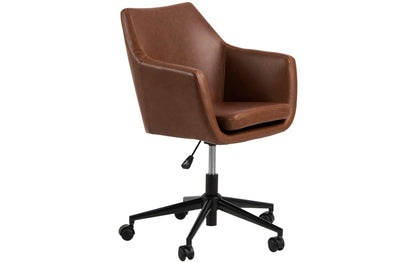 AC Design Bürostuhl Nora, mit Polsterrücken und Armlehnen, Cognac - MEGART