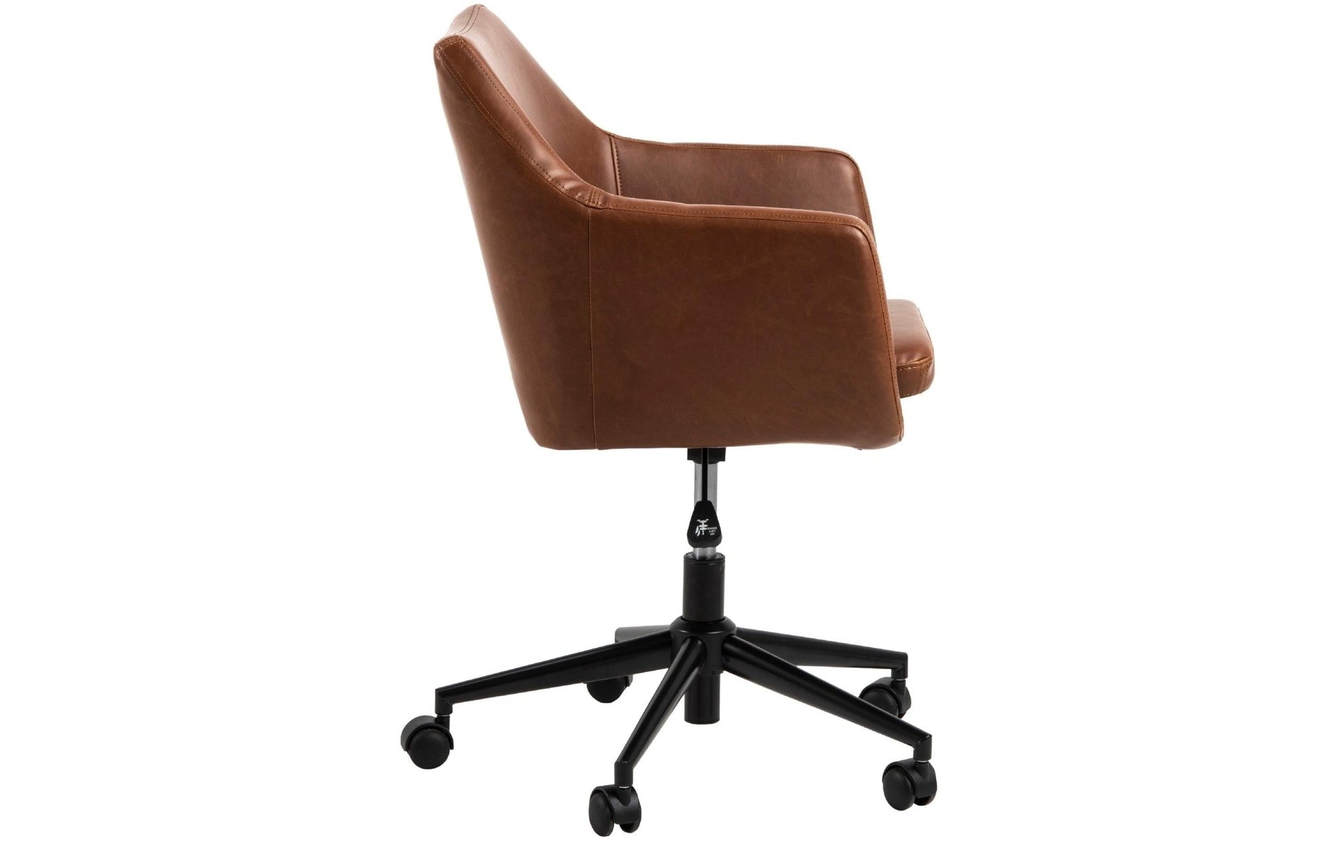 AC Design Bürostuhl Nora, mit Polsterrücken und Armlehnen, Cognac - MEGART
