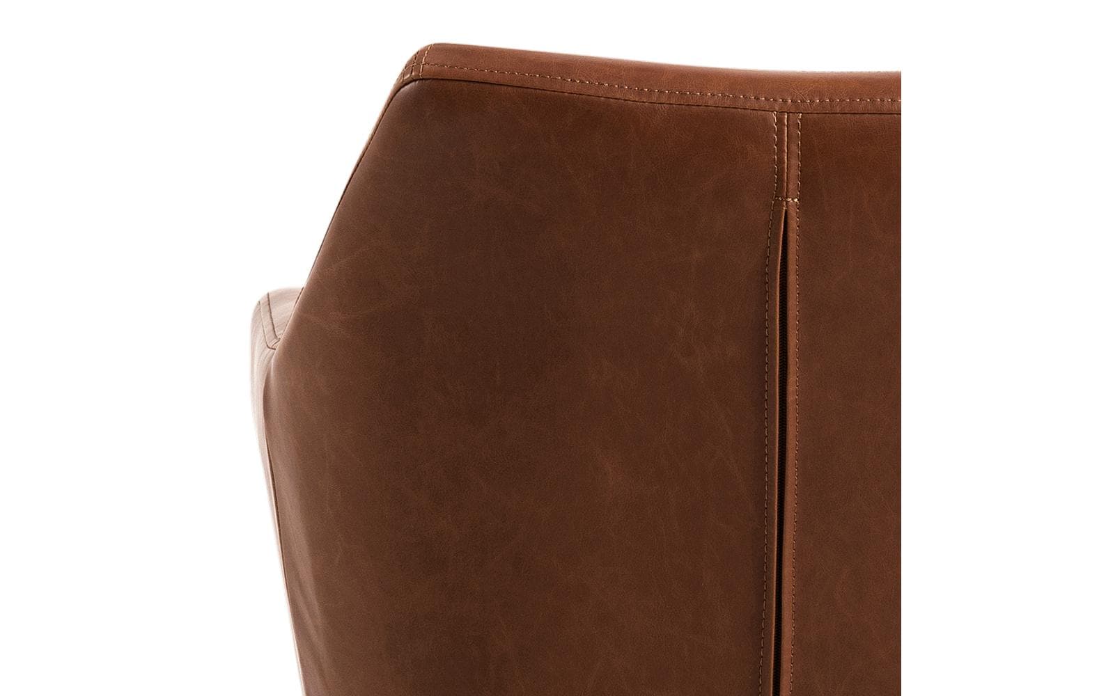 AC Design Bürostuhl Nora, mit Polsterrücken und Armlehnen, Cognac - MEGART