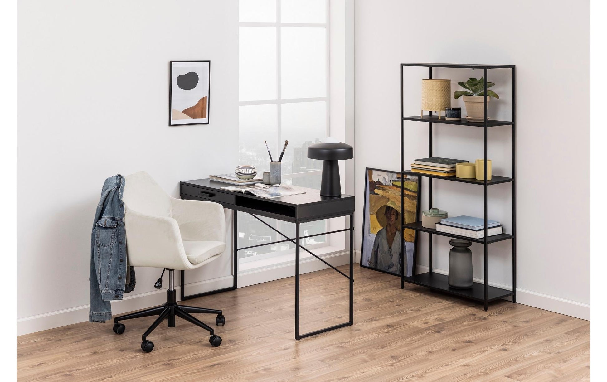 AC Design Bürostuhl Nora, mit Polsterrücken und Armlehnen, Sand - MEGART