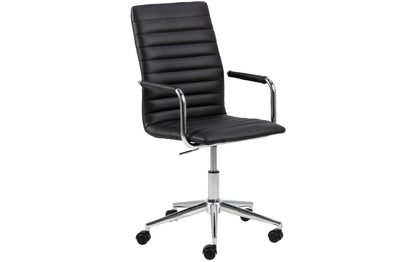 AC Design Bürostuhl Winslow, mit Polsterrücken und Armlehnen, Schwarz - MEGART
