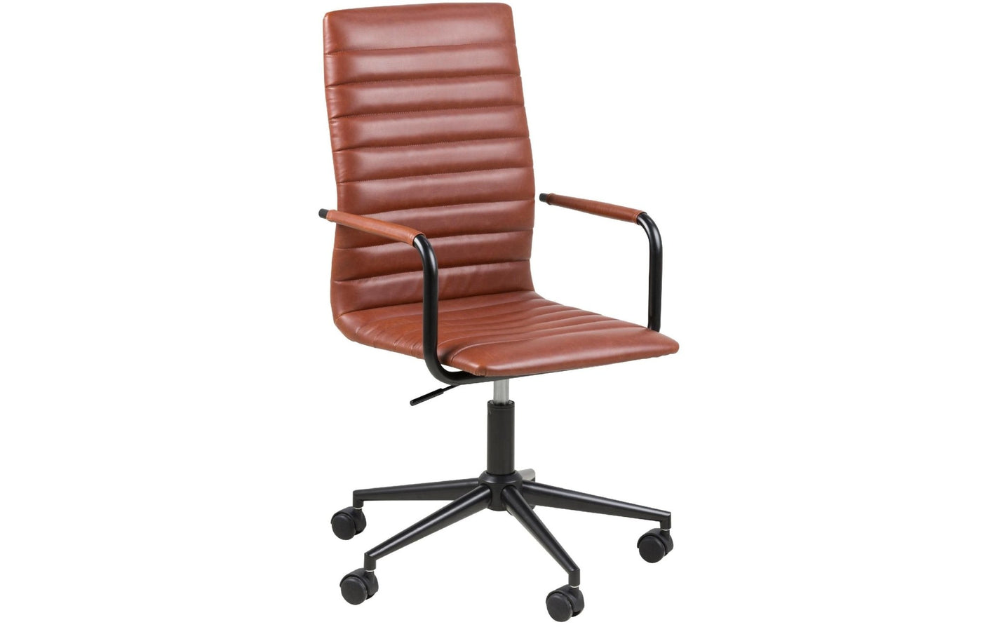 AC Design Bürostuhl Winslow, mit Polsterrücken und Armlehnen, Cognac - MEGART