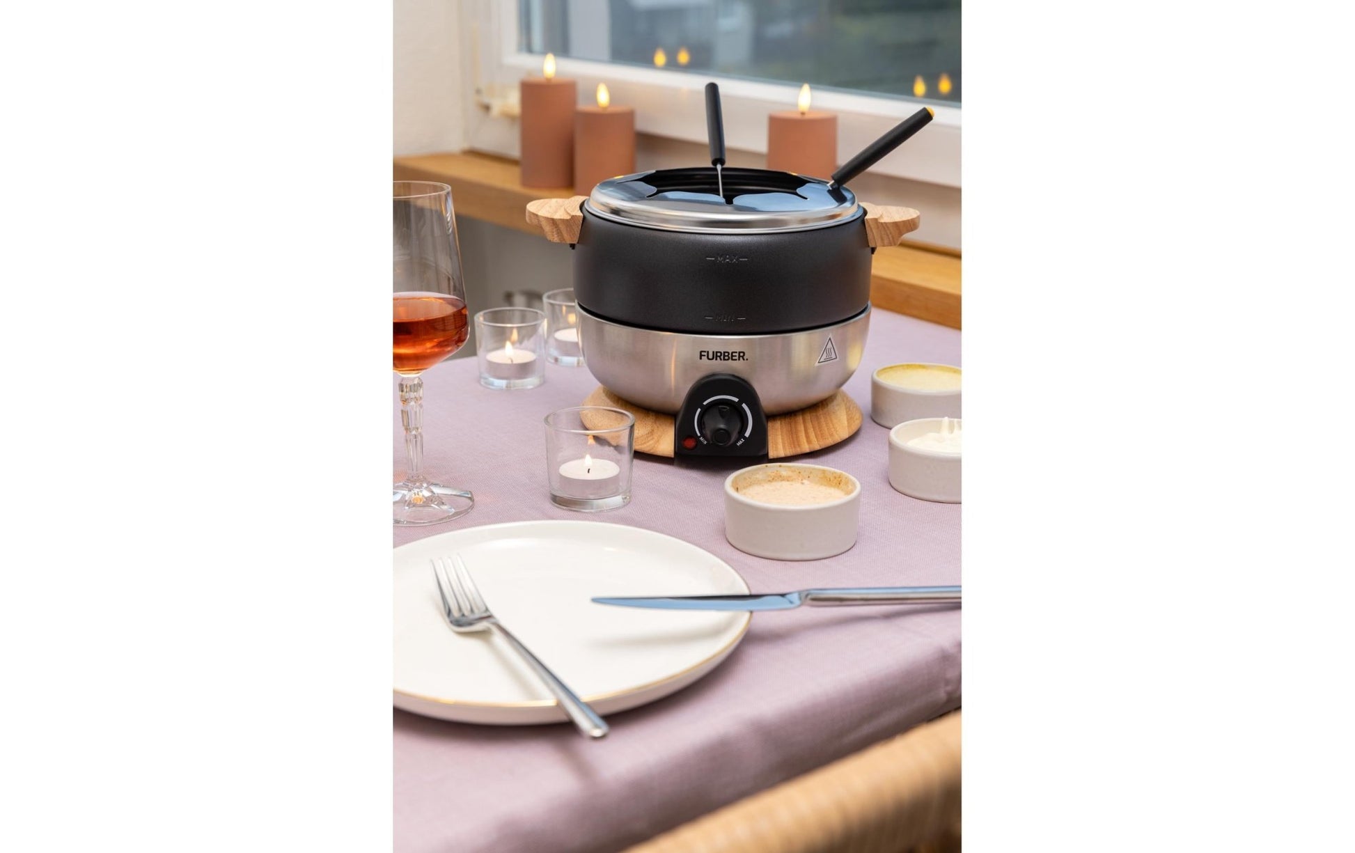 Fondue - Set Chalet 11 Teile, Schwarz/Silber - MEGART