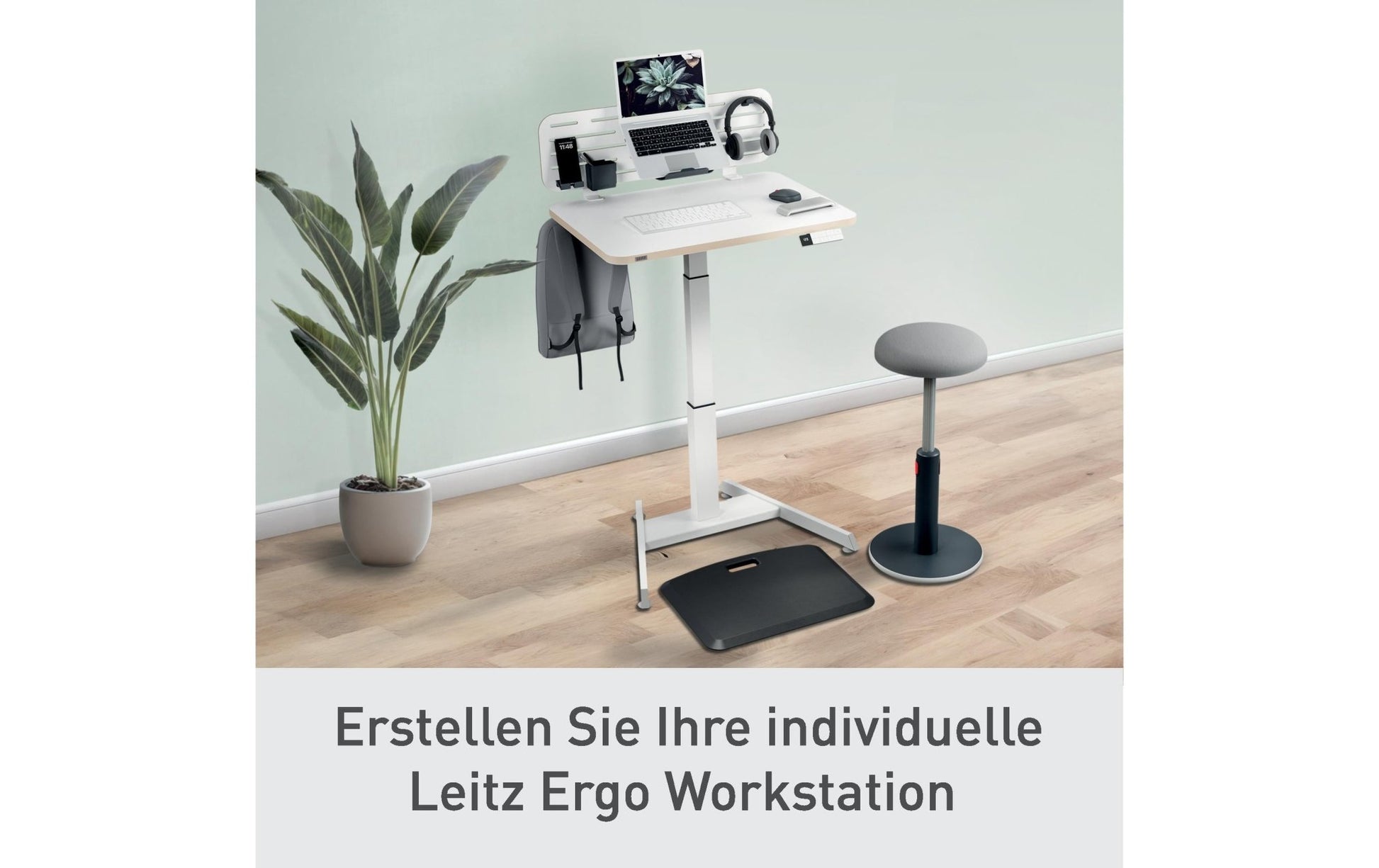 Leitz Ergo, höhenverstellbarer Sitz - Stehtisch Weiss - MEGART