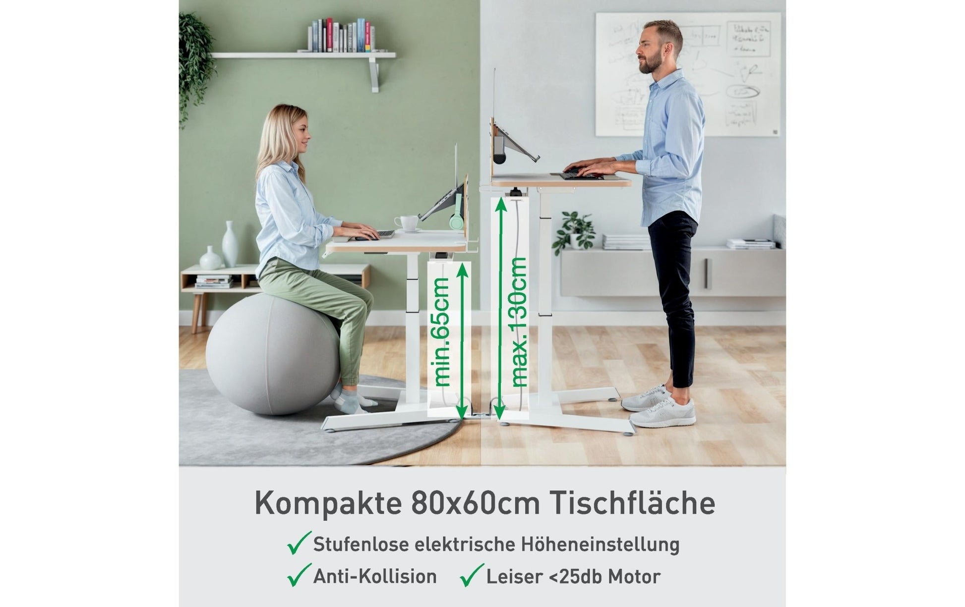 Leitz Ergo, höhenverstellbarer Sitz - Stehtisch Weiss - MEGART