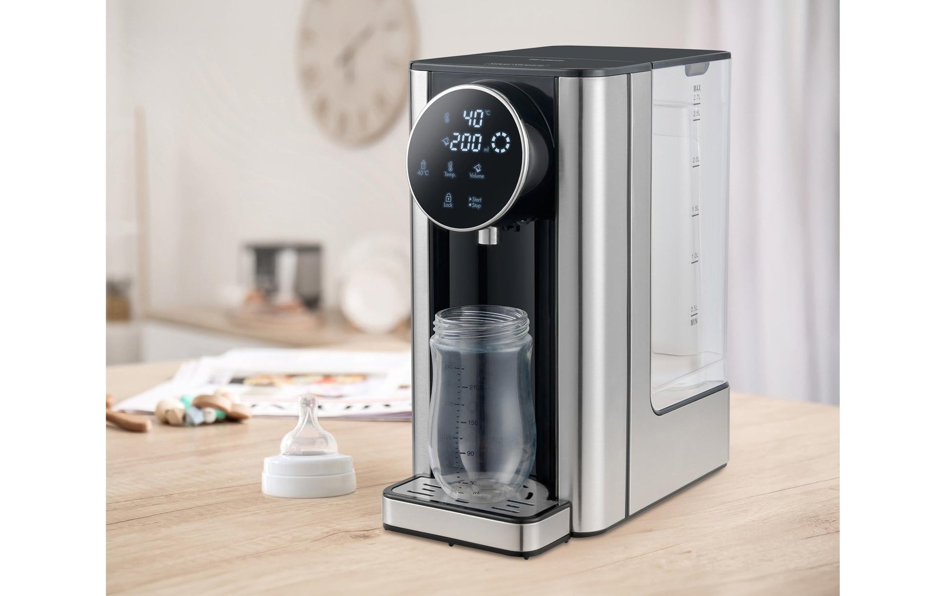 Heisswasserspender Silver Stream 2.7 l, Schwarz/Silber - MEGART